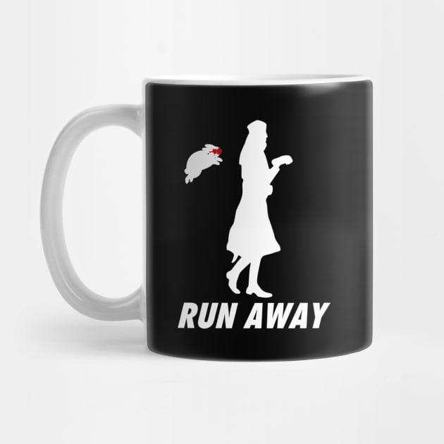 Run Away King Arthur Killer Rabbit White by original84collective